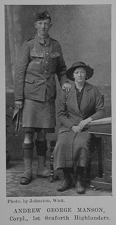 Manson A G Cpl 1st Seaforth Highlanders The Sword Of The North Highland Memories Of The Great War - Dugald MacEchern