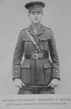 Boles H F 2nd Lt 17th Lancers Attd Royal Flying Corps