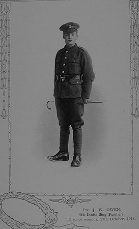 Owen J W Pte 31256 9th Royal Inniskilling Fusiliers