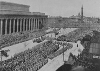 Lord Kitchener Reviewing The March Past Of 12000 Local Men Of The New Army At St Georges Hall Liverpool