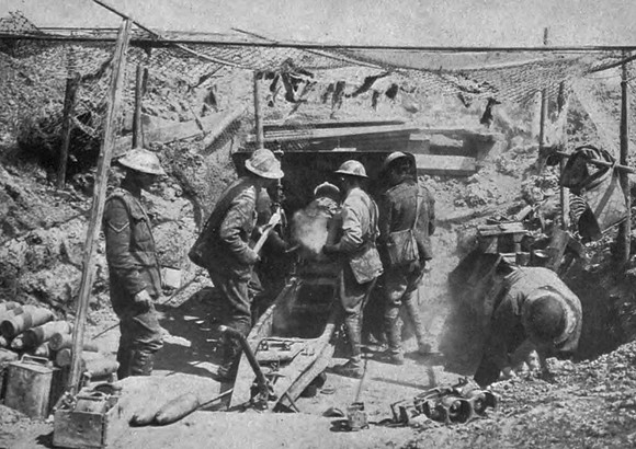 Canadians Firing A Captured German Gun At Vimy Ridge