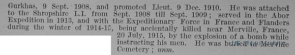 Carter A D D Lt Indian Army Obituary Part 2 De Ruvignys Roll Of Honour Vol 1