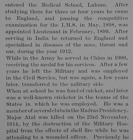 Atal P P L Major Indian Medical Services Obit Part 2 The Bond Of Sacrifice Vol 1