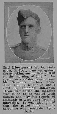 Salmon W G 2nd Lt RFC The Sphere 21st July 1917
