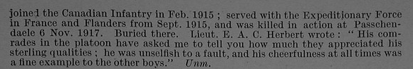 Stump L E Sergt 80141 31st Canadian Infantry (Alberta Regiment) Obit Part 2 De Ruvignys Roll Of Honour Vol 4