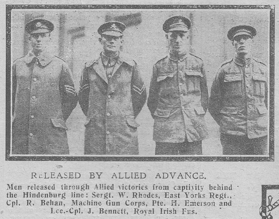 Rhodes W Sergt East Yorkshire Regiment The Graphic 2nd Oct 1918
