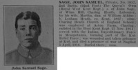 Sage J S Pte 1057 2nd Queens Own Royal West Kent Regiment Obit De Ruvignys Roll Of Honour Vol 3