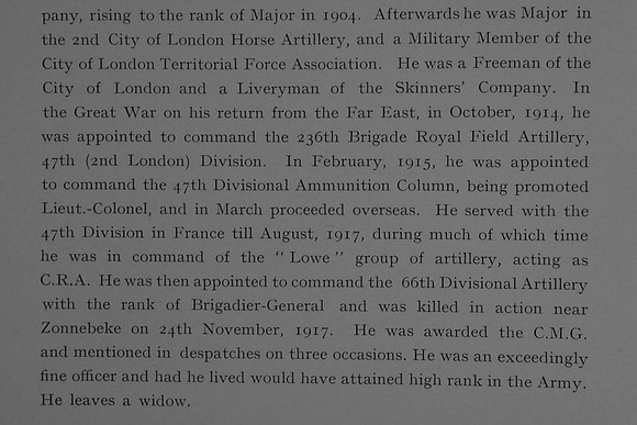 Lowe A C Brig Gen CMG DSO Royal Field Artillery Obit Part 2 Dulwich College Roll Of Honour
