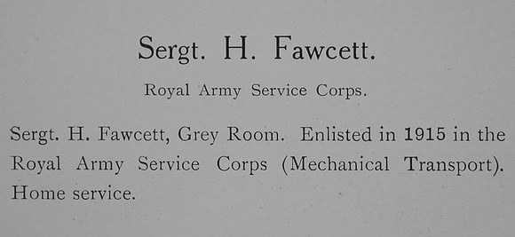 Fawcett H Sergt Army Service Corps Record William Graham Company