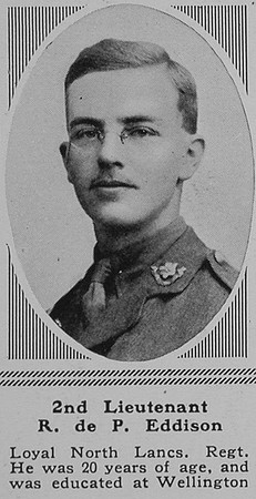 Eddison R de P 2nd Lt Loyal North Lancs Regt The Sphere 15th Nov 1917