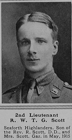 Scott R W T G 2nd Lt 7th Seaforth Highlanders The Sphere 18th Nov 1916