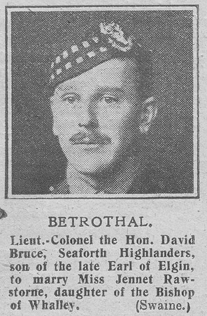 Bruce D Lt Col The Hon Seaforth Highlanders The Graphic 15th Nov 1918