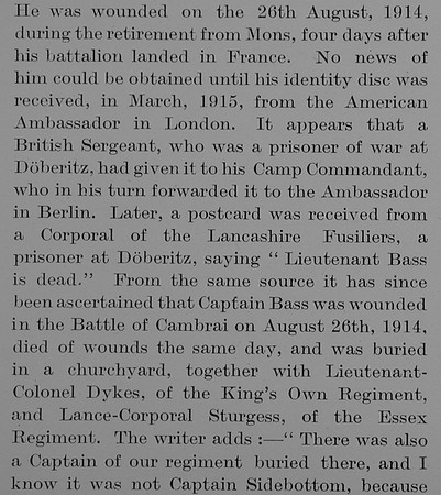 Bass C H Captain 3rd Lancashire Fusiliers Obit Part 3 The Bond Of Sacrifice Vol 1