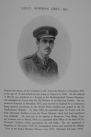 Grey N Lt MC Royal Field Artillery Northern Assurance Co War Record