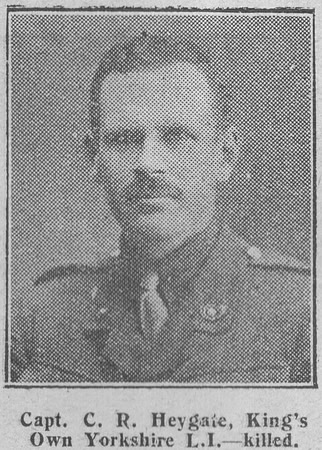Heygate C R Captain 10th Kings Own Yorkshire Light Infantry The Graphic 25th July 1916
