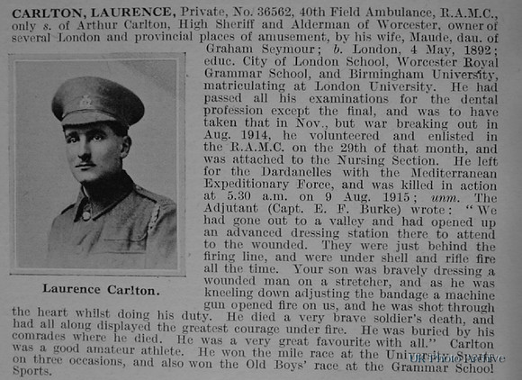 Carlton L Pte 36562 Royal Army Medical Corps Obituary De Ruvignys Roll Of Honour Vol 1