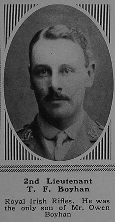 Boyhan T F 2nd Lt 3rd Attd 7th Royal Irish Rifles The Sphere 27th Jan 1917