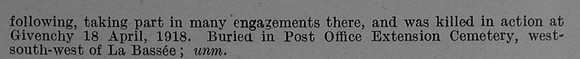 MacKenzie G T Pte 26831 1st Cameron Highlanders Obit Part 2 De Ruvignys Roll Of Honour Vol 4