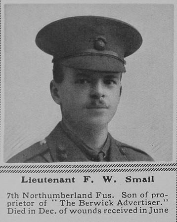 Smail F W Lt 7th Northumberland Fusiliers The Sphere 8th Jan 1915