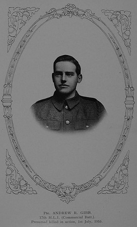 Gibb A R Pte 26323 17th Highland Light Infantry