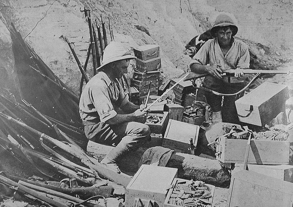 Sorting War Materials Abandoned On The Gallipoli Peninsula