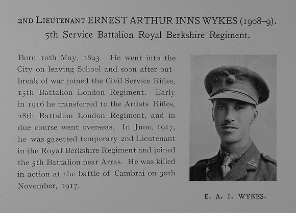 Wykes E A I 2nd Lt 5th Royal Berkshire Regiment Obit