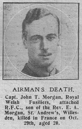 Morgan J T Captain Royal Flying Corps The Graphic 15th Nov 1918