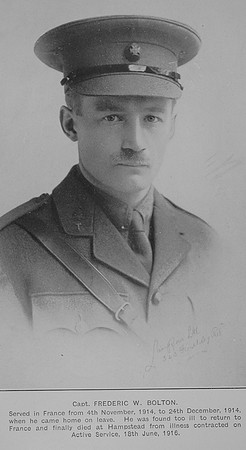Bolton F W Captain 9th London Regiment