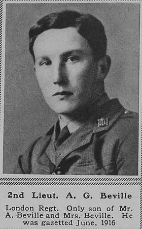 Beville A G 2nd Lt 16th London Regt The Sphere 30th June 1917