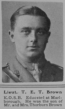 Brown T E T Lt 3rd KOSB The Sphere 26th Oct 1918