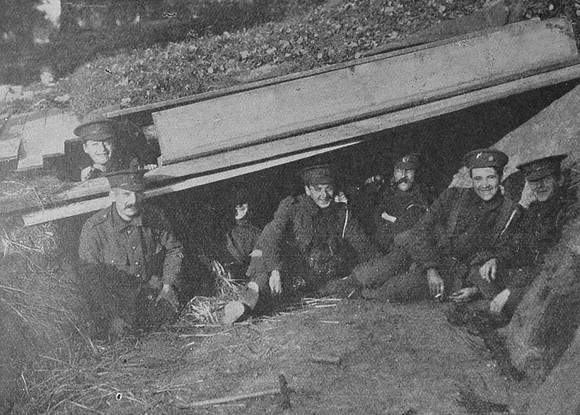 Marines In Their Improvised Shelter