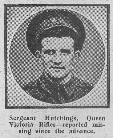 Hutchings Sergt 9th London Regiment The Graphic 22nd July 1916