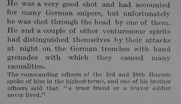 Barr S T Lt 3rd Hussars Obit Part 4 The Bond Of Sacrifice Vol 3