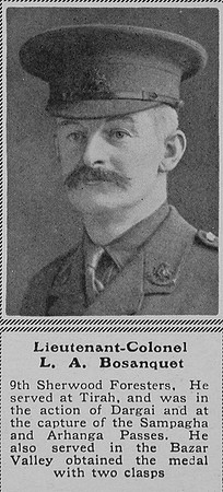 Bosanquet L A Lt Col 9th Notts & Derby Regt The Sphere 20th Nov 1915