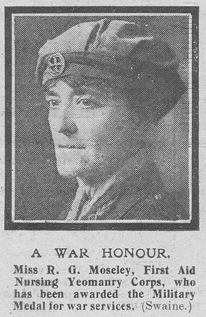 Moseley R G Miss MM FANY Corps The Graphic 11th Oct 1918