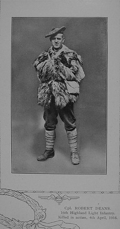Deans R Cpl 14618 16th Highland Light Infantry