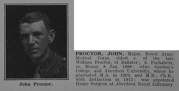 Proctor J Major Royal Army Medical Corps Obit Part 1 De Ruvignys Roll Of Honour Vol 4