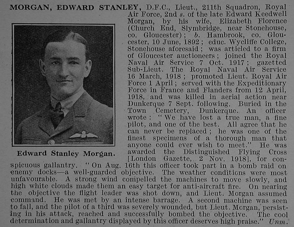 Morgan E S Lt DFC Royal Air Force Obit De Ruvignys Roll Of Honour Vol 4