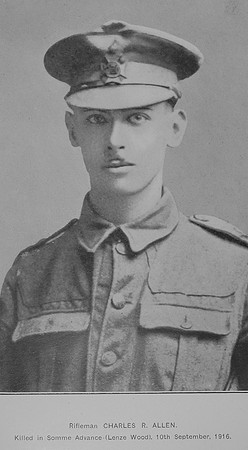 Allen C R Rfn 5893 16th London Regiment