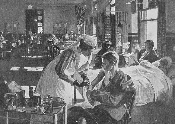 Wounded Soldiers In The London Hospital 1915