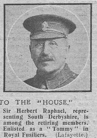 Raphael H Pte Sir 24th Royal Fusiliers Later Major KRRC The Graphic 22nd Nov 1918