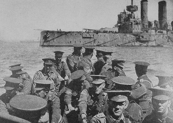 Men Of The Austraian Artillery Being Landed At Gallipoli