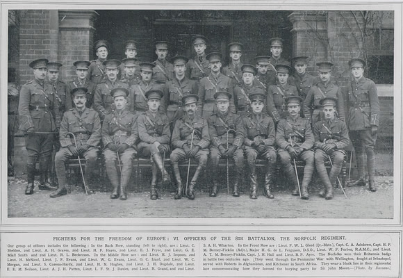 Norfolk Regiment 8th Battalion Officers The War Illustrated