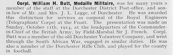 Butt W H Cpl Medaille Militaire Royal Engineers 1