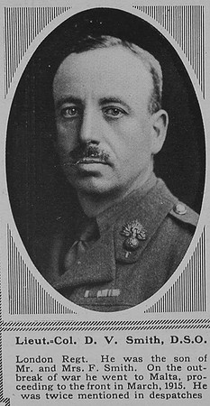 Smith D V Lt Col 1st Royal Fusiliers The Sphere 12th May 1917