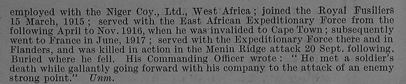 Yuill J E Pte 14840 11th Royal Fusiliers Obit Part 2 De Ruvignys Roll Of Honour Vol 4