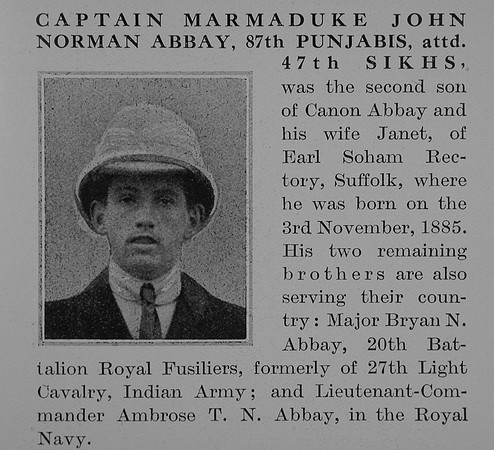 Abbay M J N Captain Indian Army Obit Part 1 The Bond Of Sacrifice Vol 2