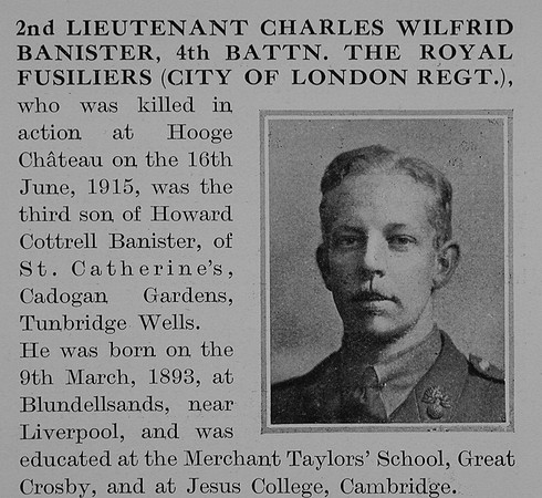 Banister C W 2nd Lt 4th London Reiment Obit Part 1 The Bond Of Sacrifice Vol 2