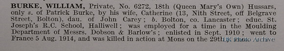 Burke W Pte 18th Hussars Obit De Ruvignys Roll Of Honour