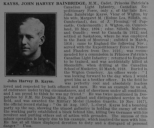 Kayss J H B Cpl MM489761 Princess Patricias Canadian Light Infantry Obit De Ruvignys Roll Of Honour Vol 4